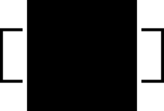 Front Black Square Shape With Rectangles At Both Sides Line Art Svg Vector, Free Vectors File
